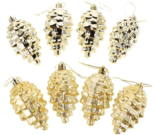 Cabilock 8stücke Vintage Tannenzapfen-weihnachtsbaumschmuck Goldene Tannenzapfen Als Ornament Bruchsicherer Kunststoff Für Festliche Dekoration