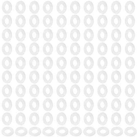 PATIKIL Arandelas planas de nylon M8, 120 piezas 8mm ID 16mm OD 1.5mm de grosor Arandelas redondas planas de sellado de plástico Espaciador Juntas de repuesto, color blanco