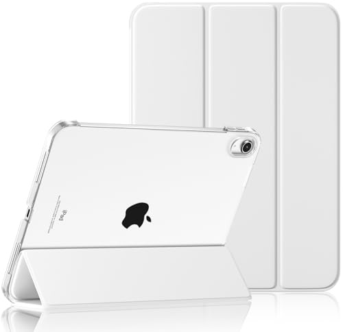 Maledan Fodral för iPad A16 11/10 Generation (2025/2022, 11/10,9 tum), genomskinlig baksida iPad 10a 11:e generationen, lätt skyddande fodral, bil väckning/sömn, vit