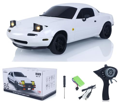 TOUCAN RC HOBBY 1:18 LDRC Radio Control Drift Car Model On Road Vehicles Linear Speed LED Flip Light Battery Motor USB Charge MX5 for Hobby Model