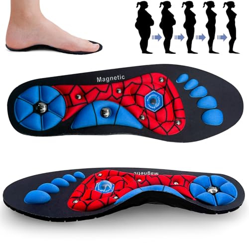 L&W Luck Solette Magnetiche, Piatto Solette Per Scarpe su Tutta la Cuscinetto per Supporto Arco Plantare Soletta per la Fascite Plantare (L)