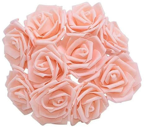 QOVBD 10/20/30 teste 8 cm nuovi fiori artificiali in schiuma PE rosa bouquet sposa fiori per la casa decorazioni per matrimoni scrapbooking fai da te fiore-pesca-10 pezzi