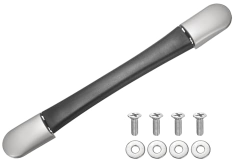 PATIKIL 8.29 Inches Luggage Handle Replacement, Plastic Pull Handle Grip with Washers and Screws for Luggage Toolbox Storage Box Case Repair - 9Pcs (Black)