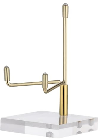 Clear Acrylic Display Stand Holder with Adjustable Metal Arms, Acrylic Crystal Clear Plate Stand Photo Stands Easel Display Stands Small Crystal Holder for Coral Geodes Rock (2 x 2 x 3 Inch)