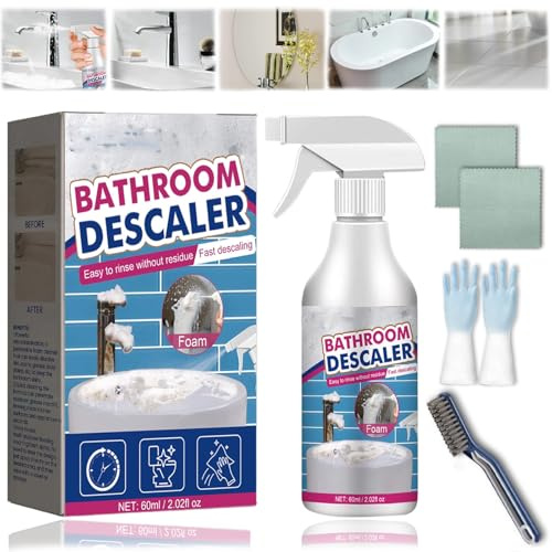 Fleckenentferner Für Hartnäckige Flecken, Bathroom Descaler Schaum, 2025 Neu Multifunktional Duschkabinenreiniger, Wc Reiniger Extra Stark, Für Glas Kanalisation Toiletten (1 Stück)