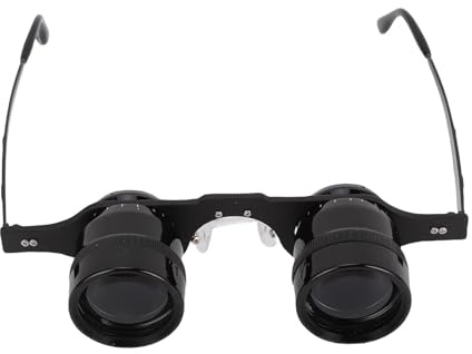 Luocute Handsfree Kikarkinokulära Glas för Fiske, 10x HD -förstoringsmanual Fokus Rain Proof Outdoor Binoculars Telescope for Bird Titting Sports Concerts (Svart)