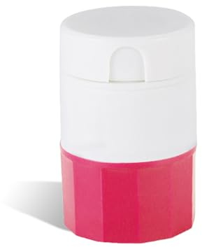 QUXVUIS Divisor de pastillas de 4 capas, portátil, ajustable, antideslizante, divisor tableta mano, para interiores y exteriores, trituradora Camping para el hogar, Rosado