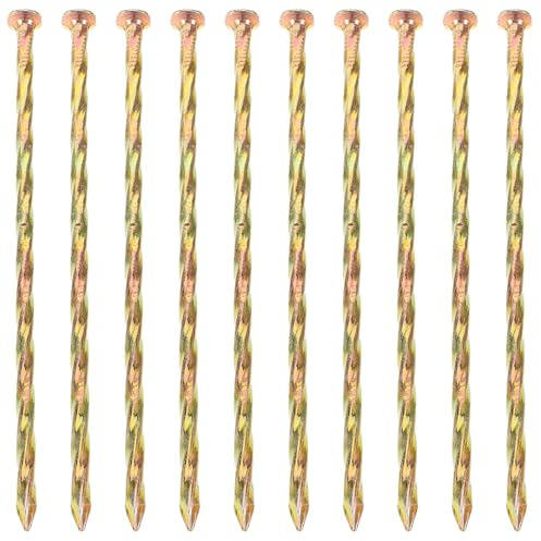 Veemoon Lot de 10 Piquets de Jardin en Acier au Carbone Clous de Bordure Spirale 127 CM Fixation Gazon Synthétique et Bordures Extérieures Piquets Solides pour Aménagement Paysager