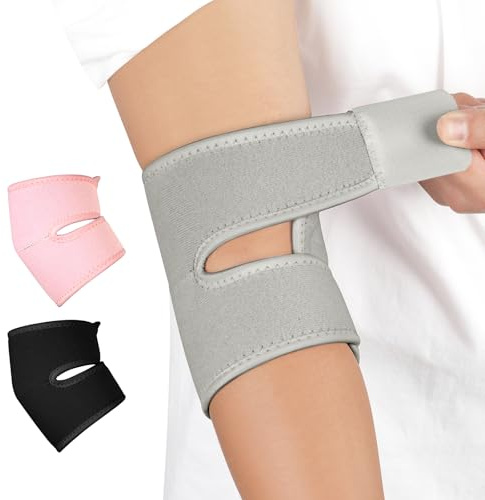 Fefod Elbow Support Brace, Adjustable Neoprene Support Sleeve for Men Women, Breathable Elbow Support Brace, Anti-Slip Elbow Brace Compression Support Sleeve for Tennis, Golf, Pickleball