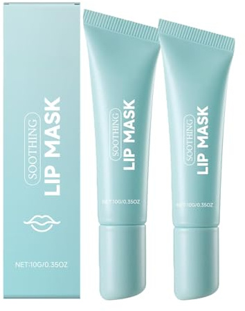 Soothing Prep Lip Mask, Peel-Off Lip Care Gel with Cooling Feel, Lightweight Overnight Mask, Lasting Moisture and Deep Nourishment, Lip Care, Light and Non-Sticky, 10ml/0.35 fl.oz (2PCS)