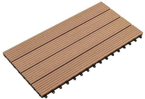 Mokuyary - Azulejos de terraza (6 piezas, 60 x 30 cm, WPC, losas de terraza, exterior, losa para suelo de suelo, porche, piscina, balcón, patio trasero, spa -B