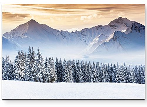 Leinwandbilder | Bilder Leinwand 120x80cm Bergige Winterlandschaft
