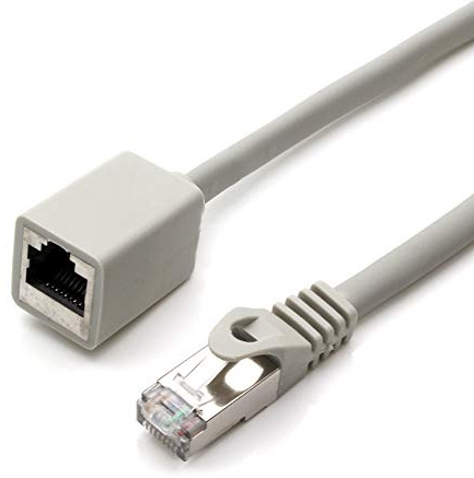 1aTTack.de 677637 Adattatore prolunga CAT7 Cat.7-5m - Cavo Ethernet Cavo di rete Lankabel 10 Gb/s cavo grezzo con (RJ45) Presa Cat6a 1 pezzo - grigio