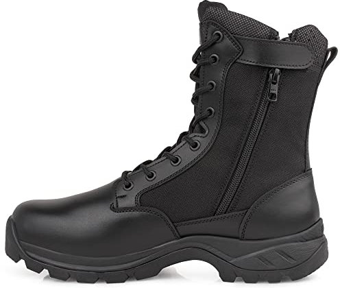 LUDEY Militärstiefel Herren Gemütlich Einsatzstiefel Kampfstiefel Wasserdichte Schwarze Tactical Boots Armeestiefel mit seitlichem YKK-Reißverschluss Modell-928-42.5EU