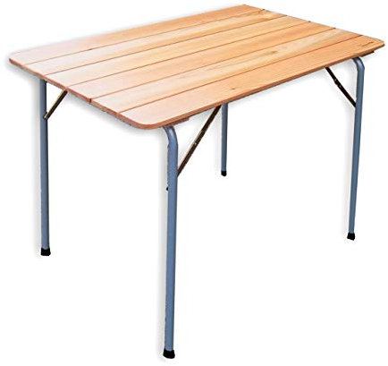 Castelmerlino 028 Table Pliante, Lanice, Noir et Naturel, 99 cm