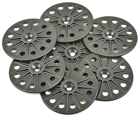 Rondelles en polypropylène de 60 mm pour la fixation et le soutien de tous les types de panneaux d'isolation doux à moyen – 100 pièces