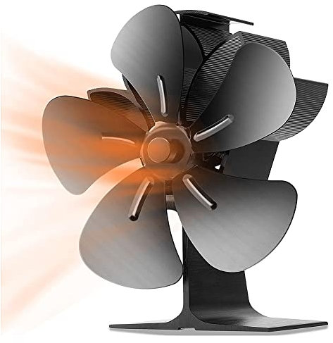 Fan della stufa a legna, 5 della spatola da camino, ventilatore del camino, ventilatore della stufa a caldo con alluminio del grado di aviazione, il legno del ceppo del combustibile del combustibile E