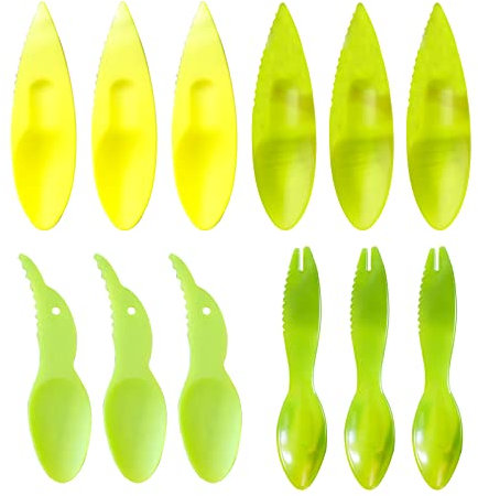 Kiwi Löffel,Kiwi Spoon,Kiwilöffel,Kiwi Plastic Spoon,Fruit Peeler Cutter Spoon,Für Kiwis,Äpfel,Grapefruits Etc,4 Modelle 12 Tlg,Kiuiom