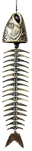 Windspiele Für Draußen Hängend, Bronzefarbenes Windspiel Aus Gusseisen Vintage Metall Windspiel, Gräten Deko Hängende Dekoration Für Garten, Zuhause, Hof, Veranda (Stil A)