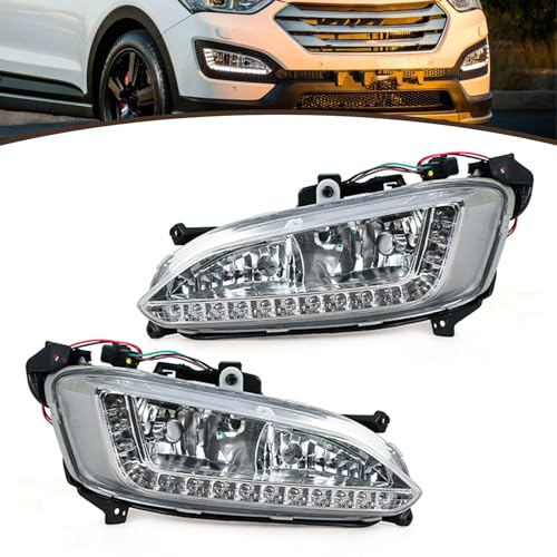 JESYMBX Für Hyundai Santa Fe IX45 2013 2014 2015 Nebelscheinwerfer Vorne Tagfahrlicht Scheinwerfer Montage Links Rechts