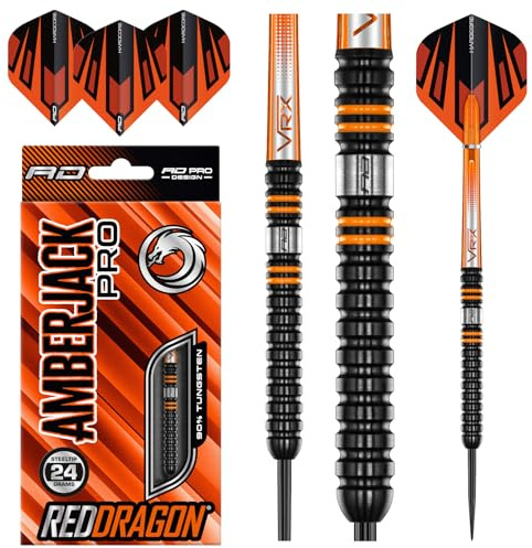 RED DRAGON Amberjack Pro Series Premium-Wolfram-Darts-Set mit Flights und Stielen