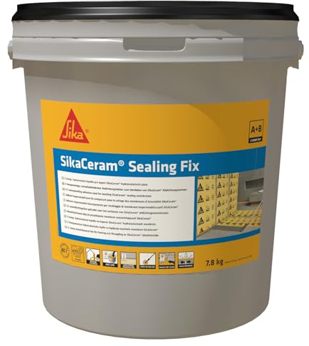 SIKA - Adhesivo impermeable - SikaCeram Sealing Fix - Blanco - 7,8kg | Adhesivo impermeable - Para membranas SikaCeram Sealing - Fácil aplicación - Impermeabilización bajo baldosas