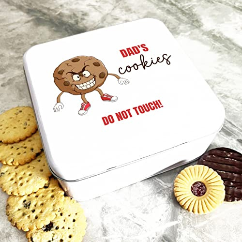 Fingerprint Designs Square Funny Angry Cookie Dad's Personalised Biscuit Tin