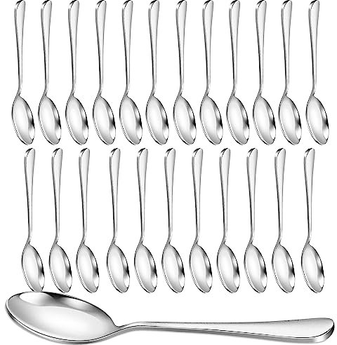 Cuillere a soupe acier inox set 24 pieces de cuillere adapte a la maison et aux restaurants lavable au lave-vaisselle cuillère à soupe cuillères cuillieres soupe inox cuillère de table