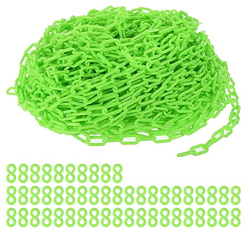 PATIKIL Plastik Kettenglieder 197 Feet Sicherheit Ketten Grün Plastik Ketten für Massenkontrolle Warteschlange Linien Parken Zäune Tor Konzerte und Dekoration