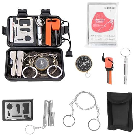 Trousse à Outils De Survie en Plein Air, Boîte De Survie Multifonctionnelle en Milieu Sauvage, Boîte De Premiers Secours Portable pour Le Camping en Plein Air, L'alpinisme, Le Ski