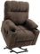 HOMCOM Power Lift Chair Recliner for Elderly, Velvet-touch Fabric Electric Riser and Recliner Chair for Living Room with Remote Control, Side Pockets, Cup Holders, Dark Brown