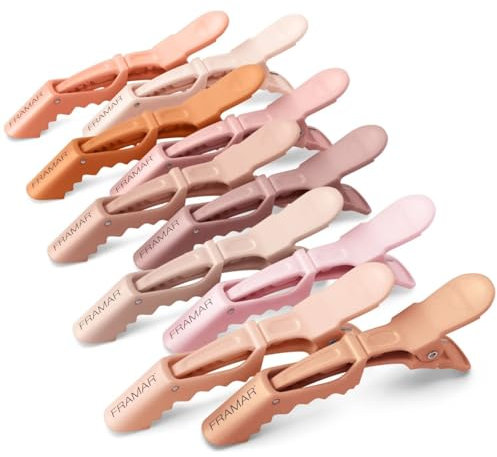 FRAMAR Neutrale Haarklammern Friseurbedarf - Haarklammer Damen, Haarclips Damen, Haarspangen, Haarspange, Haarschmuck, Hair Clip, Hair Clips For Women, Abteilklammern Friseur, Spangen – 10