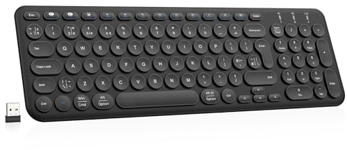 cimetech Wireless Rechargeable Keyboard, 2.4G/Bluetooth Connection, Ultra Slim Silent Keyboards for Laptop Mac/Computer Desktop PC Surface/Smart TV/Notebook and Windows 10/8/7 - BK