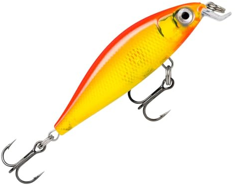 Rapala X-Light Minnow 5cm 4g - Wobbler, Hardbait, Twitchbait, Minnow zum Barschangeln, Hardbait zum Spinnfischen, Farbe:Gold Fluroscent Red