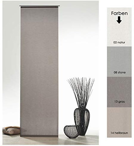 heimtexland Flächenvorhang Natur Batist Optik inkl. Zubehör HxB 245x60 cm in grau-braun - Schiebegardine einfarbig matt Natural Chic Gardine Typ410