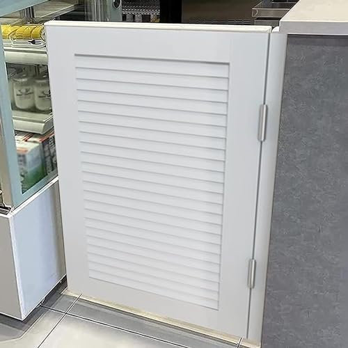 QDHGCFOC Fensterladen-Lamellentüren-Set weiß, Halbhohe Zaun-Café-Tür for Geschäft, automatisch schließende schwingende Trenntür(W 50cm (19 3/4))