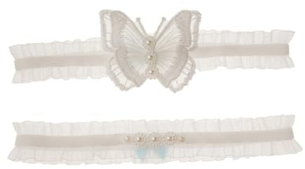 ANDRESLAD Braut Strumpfband Spitze Elastisches Hochzeitsaccessoire Für Verziert Mit Schleife Für Hochzeiten Und Festliche Anlässe