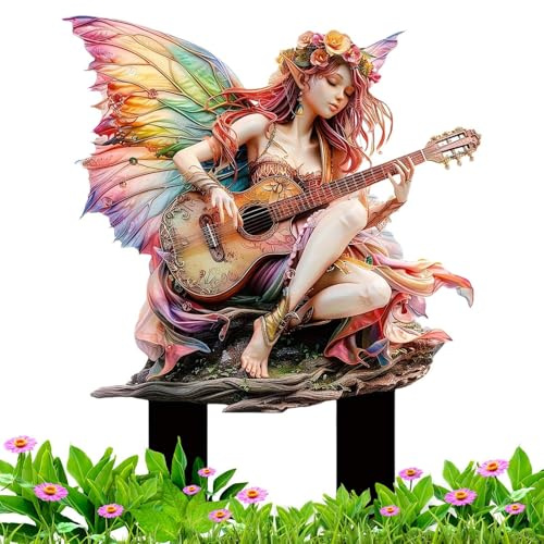 Generisch Fairy Garden Figures, Fairies for Fairy Garden, Cute Acrylic Flower Pot Fairies, Fairy Garden Accessories, Garden Stakes, Garden Gnome Figures, Fence Ornament for Home