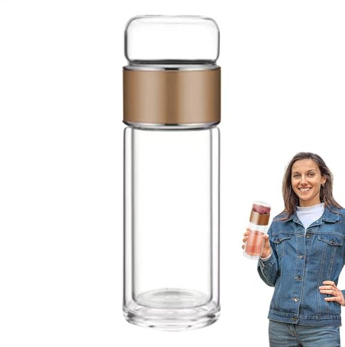Générique Tea Infuser, Travel Mug, Glass Bottle, Tea Strainer, Portable Tumbler, Double Wall Infuser BottleDouble Wall Leakproof Travel Tumbler Mug