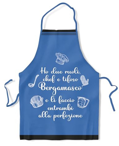 KAÏDENSÏ Idea de regalo para aficionados al fútbol original – Delantal de cocina divertido Chef – Gadget Ideas regalos divertidos para aficionados, Bergamasco, talla unica