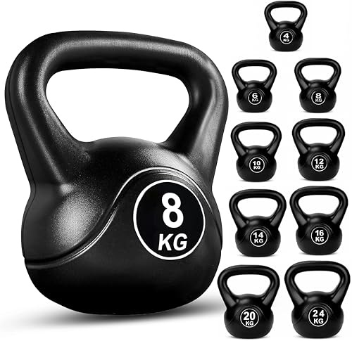 FK Sports Kettlebells 4KG, 6KG, 8KG, 10KG, 12KG,14KG, 16KG, 20KG, 24KG | Heavy Weight Kettle Bell For Strength Cardio Training | Kettlebell for Home & Gym Fitness, Workout
