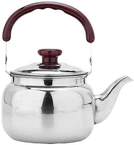 Bouilloire sifflante en acier inoxydable pour cuisinière à gaz Théière à fond plat pour cuisinière à gaz 1 L Théière pour la maison et le restaurant Couleur A