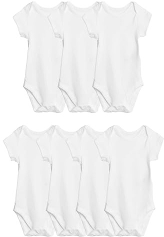 Marks & Spencer Body a maniche corte in puro cotone ‒ Confezione da 7 (2,3 kg-3 anni) bambini unisex Bianco 0
