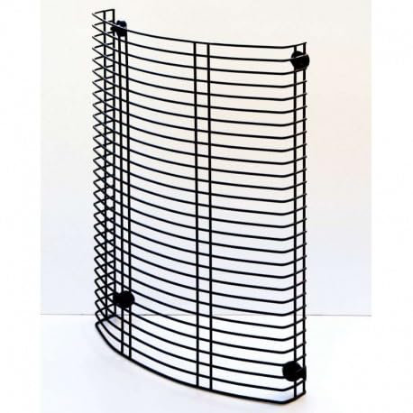 Easyricambi - Griglia per Stufa a Pellet Antiscottatura in Acciaio Satinato Nero, Griglia Salvaustioni per Bambini Regolabile 42,5 x 29,5 cm x 8 cm, Dotata di 4 Calamite per un Ancoraggio Stabile