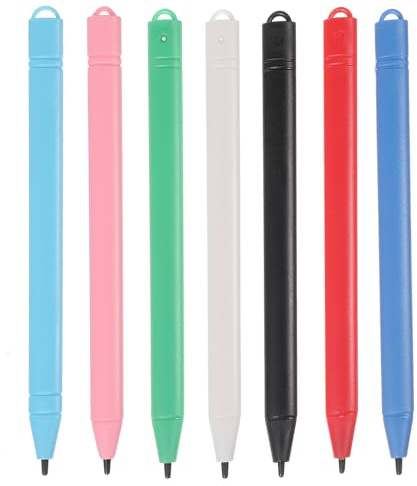 LCD Zeichentablett Tablette Stift 7 Stück Kunststoff zum Lernen | Schulbeginn Party, Zeichenstift für Kinder, Kreativ für Malen und Wortgedächtnis