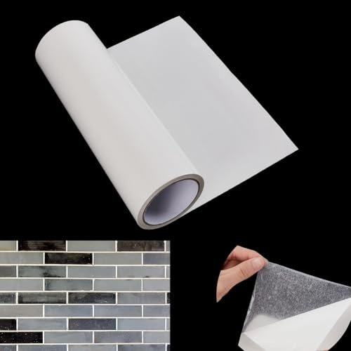 AHANDMAKER 11.8 x 393.7 Inch Adhesive Tile Setting Mat Double Sided Tape Sheet Peel Tape and Stick White Removable Mounting Tape Multipurpose for Wall Home Office Decoration Arts Crafts DIY Projects
