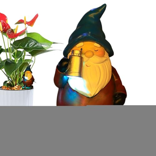 Sucritude Gnomos Solares | Duendes de Jardín para Exteriores,Decoración Impermeable con Figuras Luminosas para Porche Y Jardín Trasero