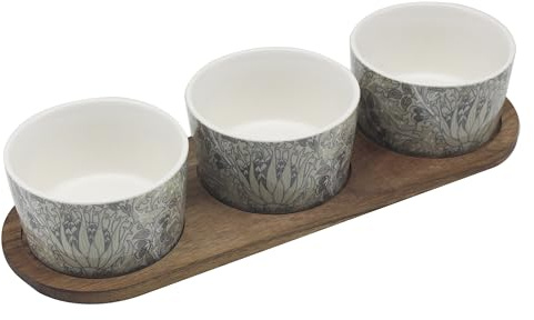 The Leonardo Collection William Morris - Cuencos de alcachofa de Navidad para el hogar y la cocina, cuenco ligero sin BPA para niños y adultos, cuencos duraderos para ensalada, pasta, cereales y