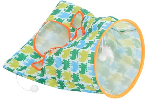 Gadpiparty Faltbarer Katzentunnel Haustiertunnel-Tasche Für Kätzchen Entspannungstunnel Mit Plüschball Verstecktunnel Für Katzen Tragbarer Spielplatz Für Haustiere