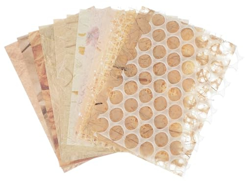 QUARKZMAN 15 Hojas De Papel Para Scrapbook Texturizado, Set Variado De Papel Especial Con Malla De Tela Para Materiales DIY De Scrapbooking Junk Journal Tarjetas Collage, Beige